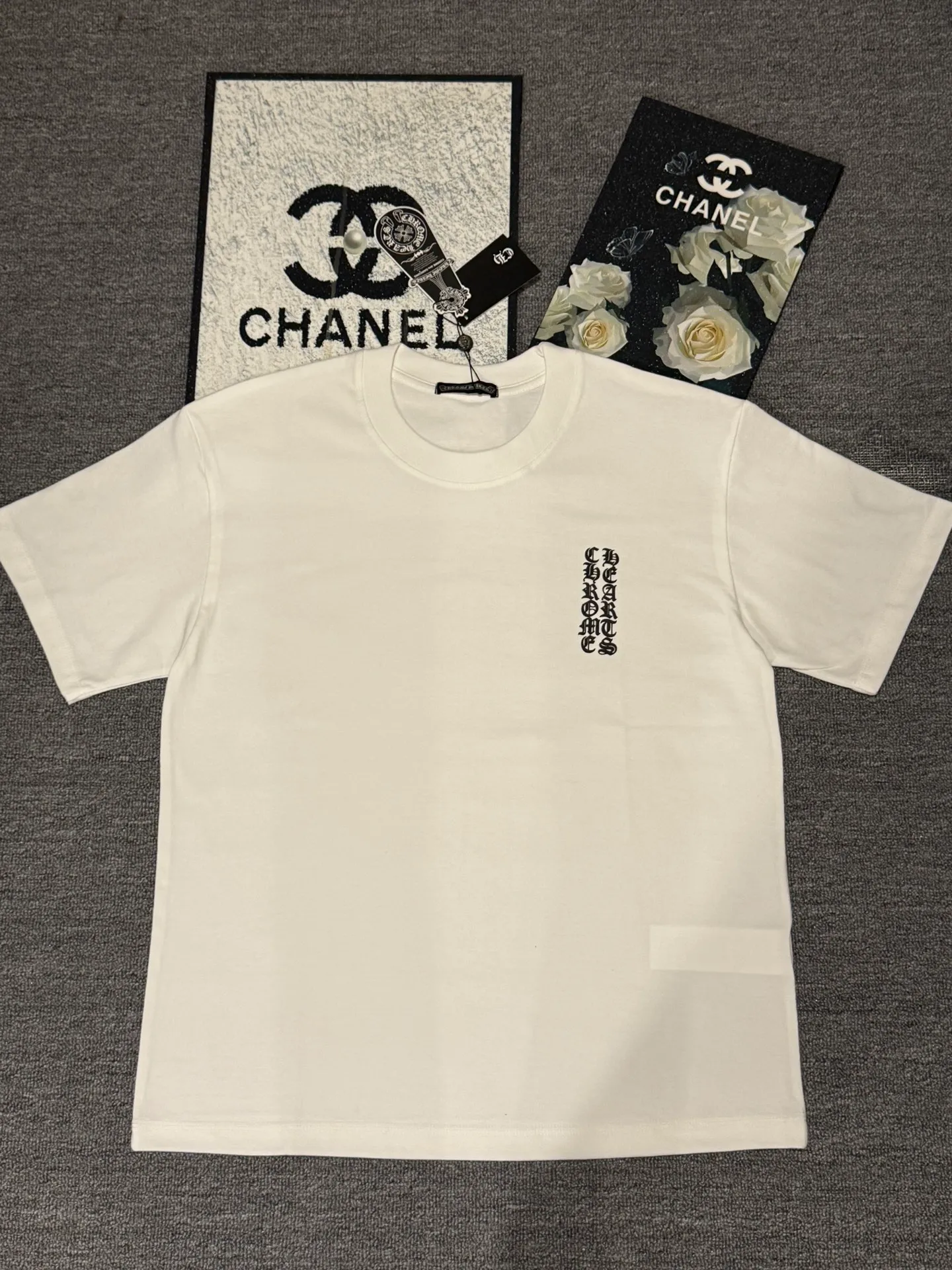 （ ） :YH 003 CH LOGO 1:1 Same Style 32 Breathable 1x 1 oversize 1:1 :White Black Size:S-XL